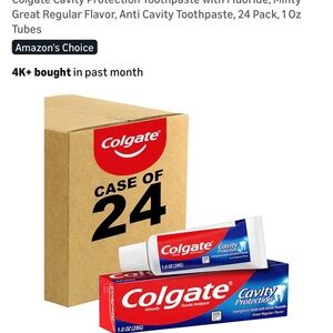 Colgate Cavity Protection Toothpaste Tube & Box - Red, Blue, White 24 pack